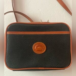 Dooney & Bourke Crossbody Black and Brown All Weather Leather Bag Vintage